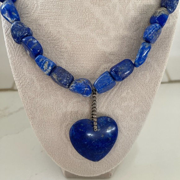 Jay King Lapis Heart Necklace with Silver setting - Picture 10 of 15